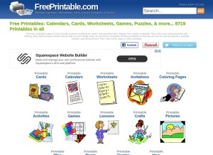 How freeprintable.com looks like on a tablet such as an iPad.