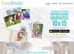 How freeprintsapp.com looks like on a tablet such as an iPad.