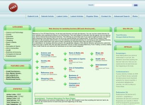 How freeprwebdirectory.com looks like on a tablet such as an iPad.