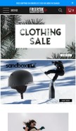 How freerideboardshop.com looks like on a mobile device such as an iPhone.