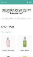 How freeshippingallorders.com looks like on a mobile device such as an iPhone.