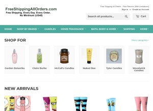 How freeshippingallorders.com looks like on a tablet such as an iPad.