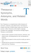 How freethesaurus.com looks like on a mobile device such as an iPhone.