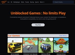 How freeunblocked.games looks like on a tablet such as an iPad.