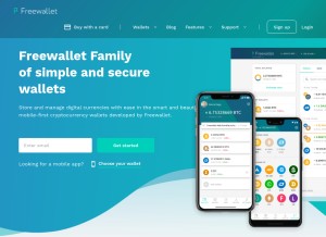 How freewallet.org looks like on a tablet such as an iPad.