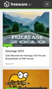 How freeware.de looks like on a mobile device such as an iPhone.