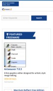 How freewarefiles.com looks like on a mobile device such as an iPhone.