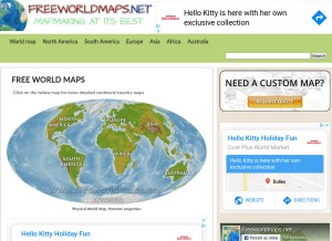 How freeworldmaps.net looks like on a tablet such as an iPad.