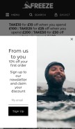 How freezeproshop.com looks like on a mobile device such as an iPhone.