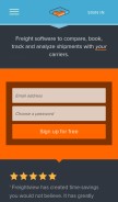 How freightview.com looks like on a mobile device such as an iPhone.