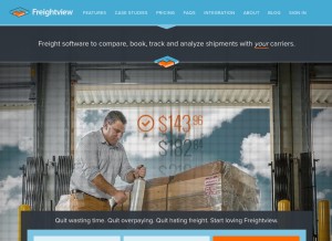 How freightview.com looks like on a tablet such as an iPad.