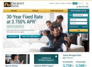 How fremontbank.com looks like on a tablet such as an iPad.