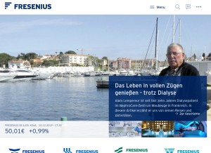 How fresenius.de looks like on a tablet such as an iPad.
