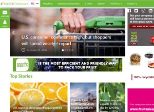 How freshfruitportal.com looks like on a tablet such as an iPad.
