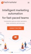 How freshmarketer.com looks like on a mobile device such as an iPhone.