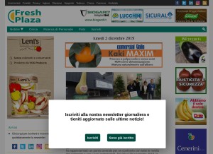 How freshplaza.it looks like on a tablet such as an iPad.