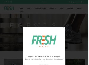 How freshragsfl.com looks like on a tablet such as an iPad.