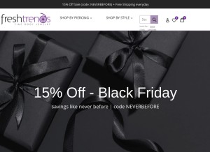 How freshtrends.com looks like on a tablet such as an iPad.
