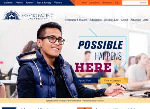 How fresno.edu looks like on a tablet such as an iPad.