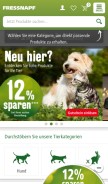 How fressnapf.de looks like on a mobile device such as an iPhone.