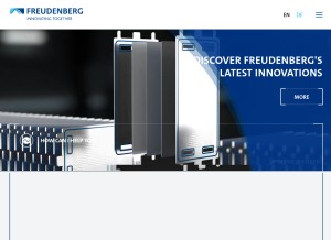 How freudenberg.de looks like on a tablet such as an iPad.
