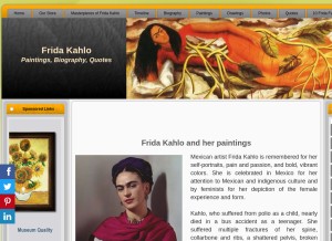 How fridakahlo.org looks like on a tablet such as an iPad.
