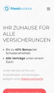 How friendsurance.de looks like on a mobile device such as an iPhone.