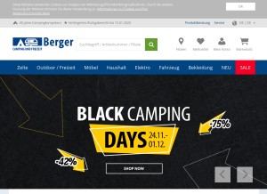 How fritz-berger.de looks like on a tablet such as an iPad.