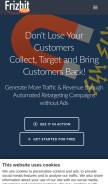 How frizbit.com looks like on a mobile device such as an iPhone.