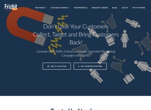 How frizbit.com looks like on a tablet such as an iPad.