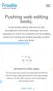 How froala.com looks like on a mobile device such as an iPhone.