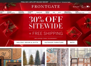 How frontgate.com looks like on a tablet such as an iPad.