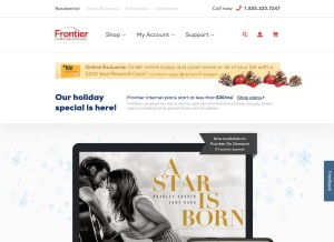 How frontier.com looks like on a tablet such as an iPad.