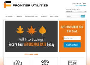 How frontierutilities.com looks like on a tablet such as an iPad.