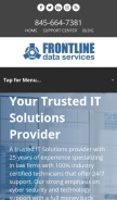 How frontline.net looks like on a mobile device such as an iPhone.