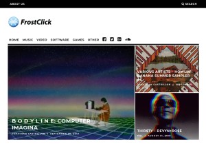 How frostclick.com looks like on a tablet such as an iPad.