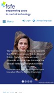 How fsfe.org looks like on a mobile device such as an iPhone.