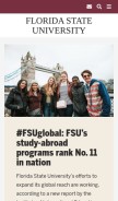 How fsu.edu looks like on a mobile device such as an iPhone.