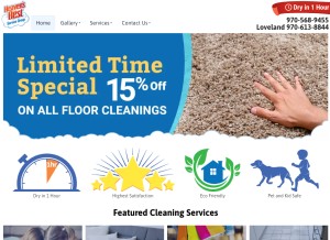 How ftcollinslovelandco.hbcarpetcleaning.com looks like on a tablet such as an iPad.