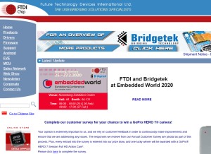 How ftdichip.com looks like on a tablet such as an iPad.