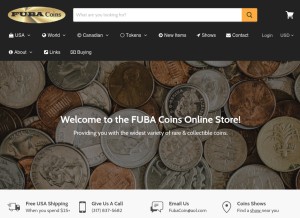 How fubacoins.com looks like on a tablet such as an iPad.