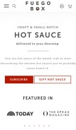 How fuegobox.com looks like on a mobile device such as an iPhone.