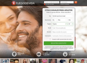 How fuegodevida.com looks like on a tablet such as an iPad.