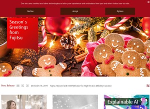 How fujitsu.com looks like on a tablet such as an iPad.