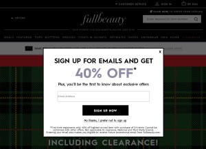 How fullbeauty.com looks like on a tablet such as an iPad.