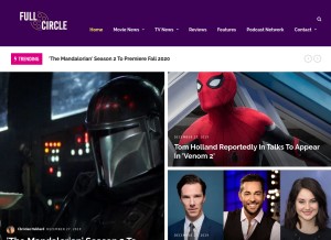 How fullcirclecinema.com looks like on a tablet such as an iPad.