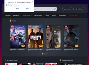 How fullfilmizle.pw looks like on a tablet such as an iPad.