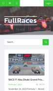 How fullraces.com looks like on a mobile device such as an iPhone.