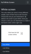 How fullwhitescreen.com looks like on a mobile device such as an iPhone.