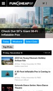 How funcheap.com looks like on a mobile device such as an iPhone.